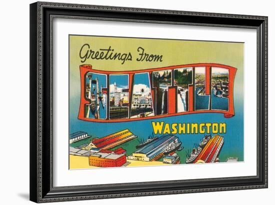 Greetings from Seattle, Washington-null-Framed Art Print