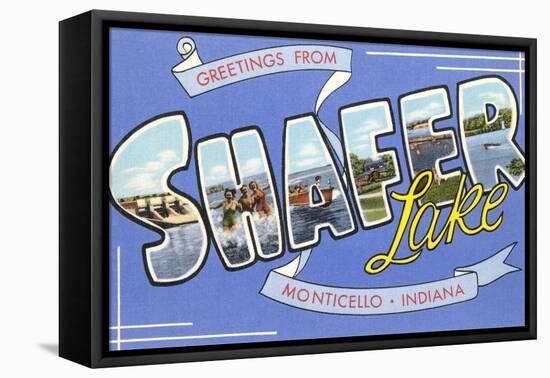 Greetings from Shafer Lake, Indiana-null-Framed Stretched Canvas