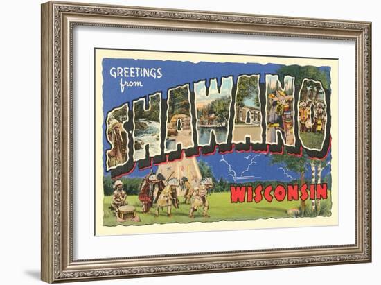 Greetings from Shawano, Wisconsin-null-Framed Art Print