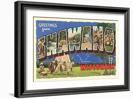 Greetings from Shawano, Wisconsin-null-Framed Art Print