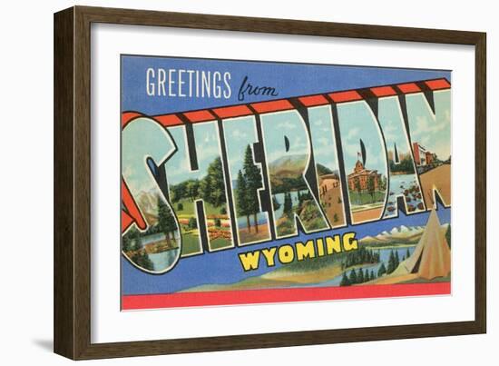 Greetings from Sheridan, Wyoming-null-Framed Art Print