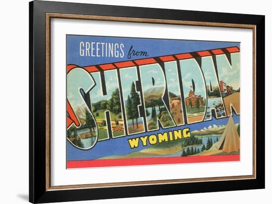 Greetings from Sheridan, Wyoming-null-Framed Art Print