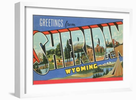 Greetings from Sheridan, Wyoming-null-Framed Art Print