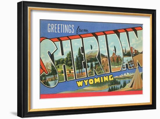 Greetings from Sheridan, Wyoming-null-Framed Art Print