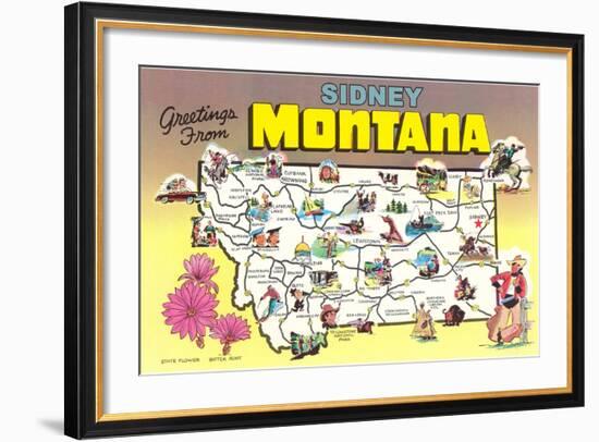 Greetings from Sidney, Montana-null-Framed Art Print