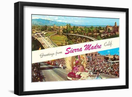 Greetings from Sierra Madre, California-null-Framed Art Print
