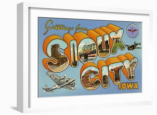 Greetings from Sioux City, Iowa-null-Framed Art Print