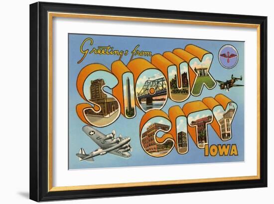 Greetings from Sioux City, Iowa-null-Framed Art Print