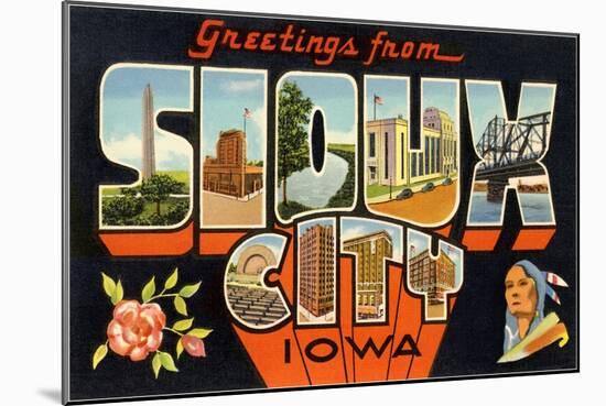 Greetings from Sioux City, Iowa-null-Mounted Art Print