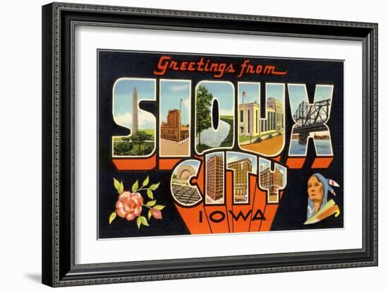 Greetings from Sioux City, Iowa-null-Framed Art Print