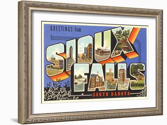 Greetings from Sioux Falls, South Dakota-null-Framed Art Print