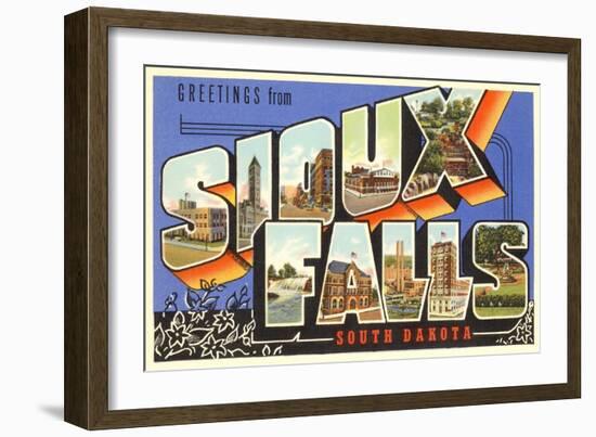 Greetings from Sioux Falls, South Dakota-null-Framed Art Print