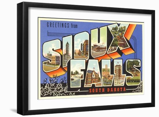 Greetings from Sioux Falls, South Dakota-null-Framed Art Print