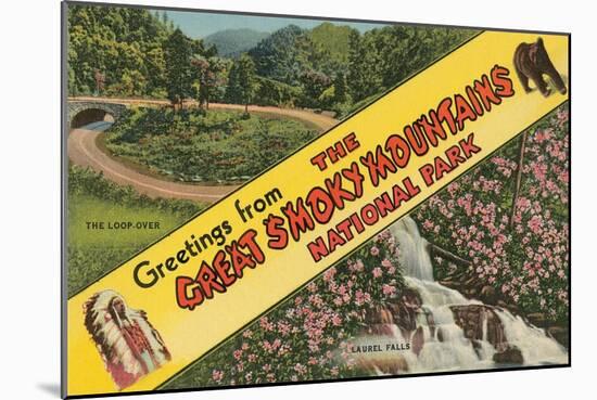 Greetings from Smoky Mountains-null-Mounted Art Print