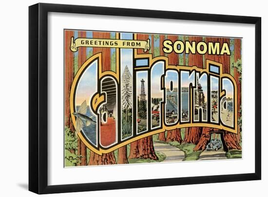 Greetings from Sonoma, California-null-Framed Art Print