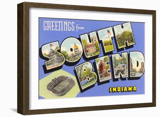 Greetings from South Bend, Indiana-null-Framed Art Print