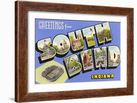 Greetings from South Bend, Indiana-null-Framed Art Print