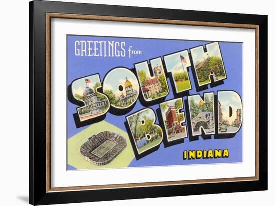 Greetings from South Bend, Indiana-null-Framed Art Print