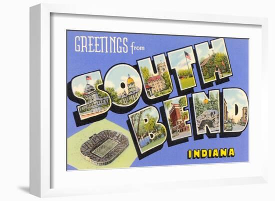 Greetings from South Bend, Indiana-null-Framed Art Print