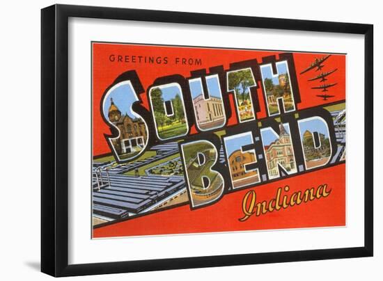 Greetings from South Bend, Indiana-null-Framed Art Print