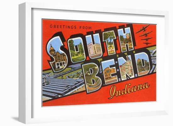 Greetings from South Bend, Indiana-null-Framed Art Print