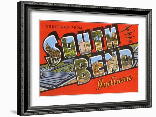 Greetings from South Bend, Indiana-null-Framed Art Print