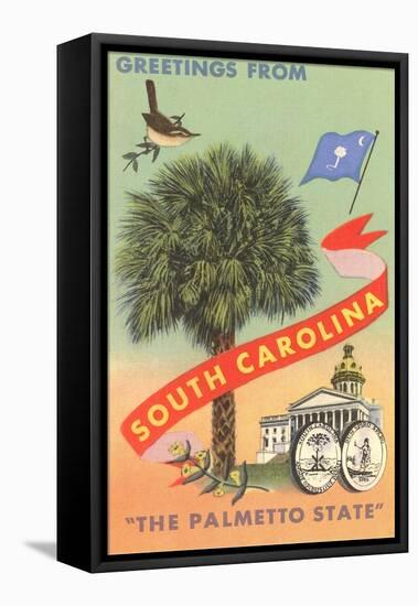 Greetings from South Carolina, The Palmetto State-null-Framed Stretched Canvas