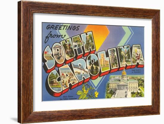 Greetings from South Carolina-null-Framed Art Print