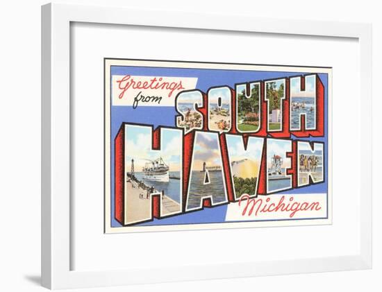 Greetings from South Haven, Michigan-null-Framed Art Print
