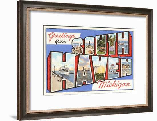 Greetings from South Haven, Michigan-null-Framed Art Print