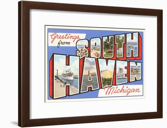 Greetings from South Haven, Michigan-null-Framed Art Print