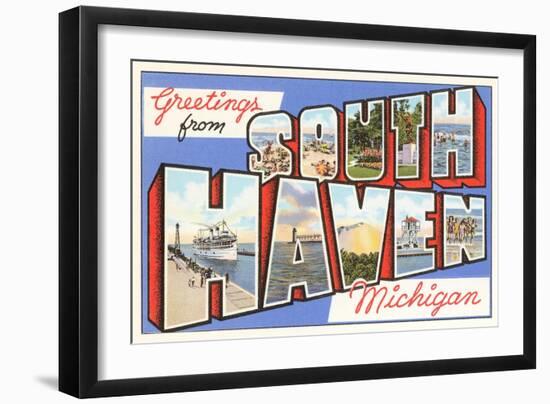 Greetings from South Haven, Michigan-null-Framed Art Print