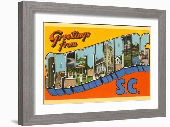 Greetings from Spartanburg, South Carolina-null-Framed Art Print