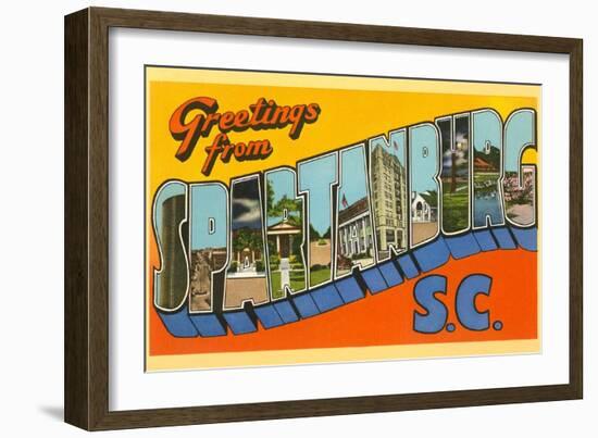 Greetings from Spartanburg, South Carolina-null-Framed Art Print