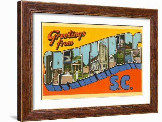 Greetings from Spartanburg, South Carolina-null-Framed Art Print