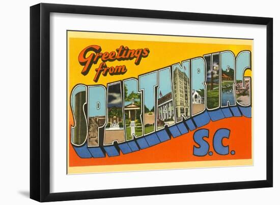 Greetings from Spartanburg, South Carolina-null-Framed Art Print