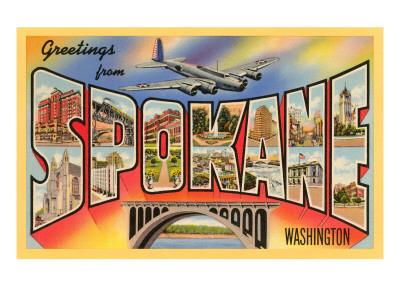 Greetings From Spokane Washington Art Print By Art Com