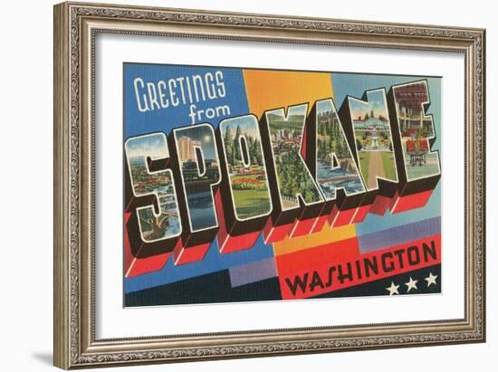 Greetings from Spokane, Washington-null-Framed Art Print