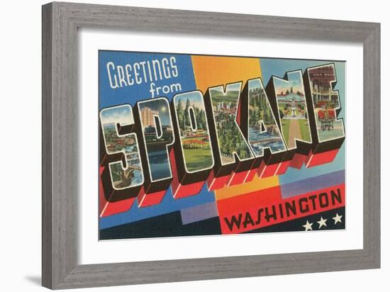 Greetings from Spokane, Washington-null-Framed Art Print