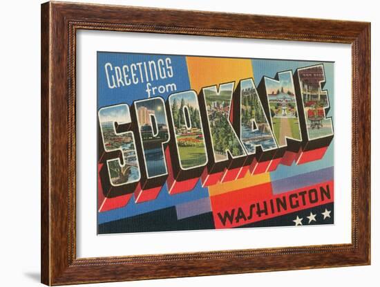 Greetings from Spokane, Washington-null-Framed Art Print