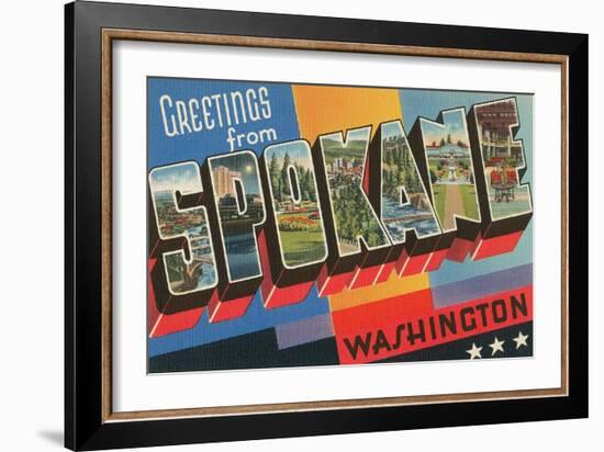 Greetings from Spokane, Washington-null-Framed Art Print