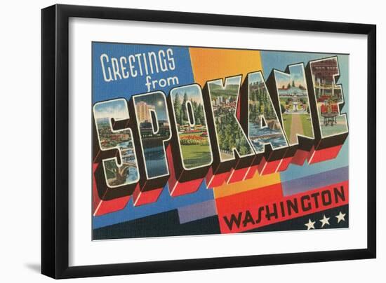 Greetings from Spokane, Washington-null-Framed Art Print