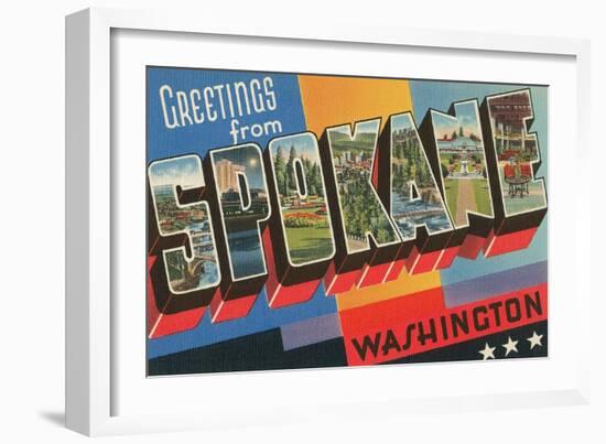 Greetings from Spokane, Washington-null-Framed Art Print