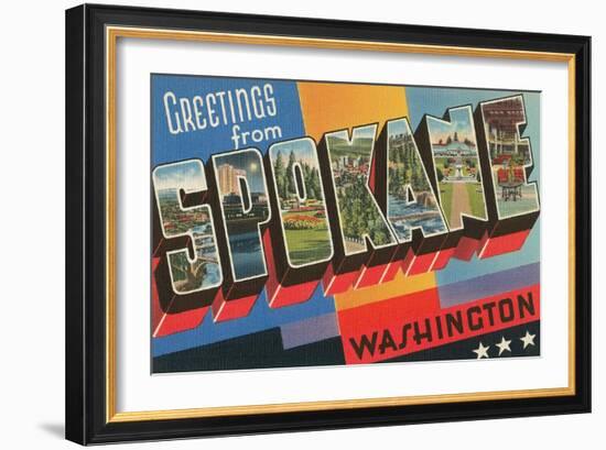 Greetings from Spokane, Washington-null-Framed Art Print