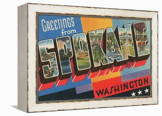Greetings from Spokane, Washington-null-Framed Stretched Canvas