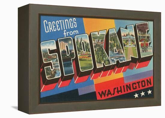 Greetings from Spokane, Washington-null-Framed Stretched Canvas