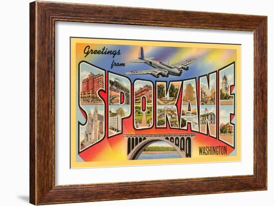 Greetings from Spokane, Washington-null-Framed Art Print