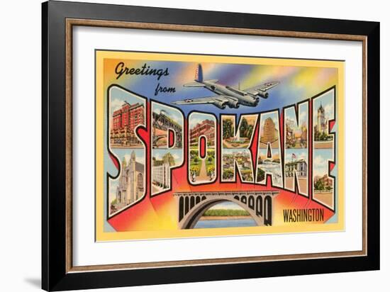 Greetings from Spokane, Washington-null-Framed Art Print