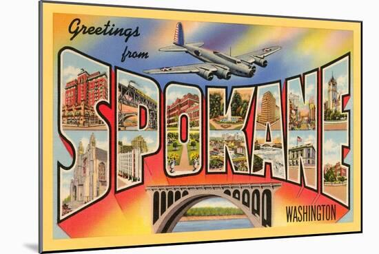 Greetings from Spokane, Washington-null-Mounted Art Print