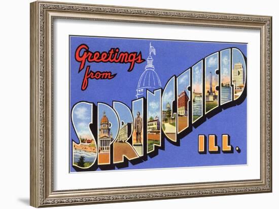 Greetings from Springfield, Illinois-null-Framed Art Print